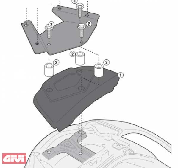 Speciální sada na uchycení nosiče GIVI SR 3104KIT na Suzuki Burgman 650 (13-18) UNI