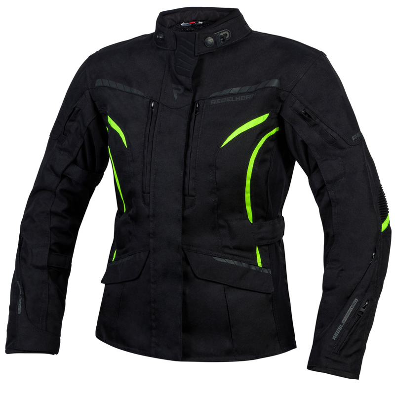 Dámská moto bunda REBELHORN HIKER III černo/fluo žlutá M