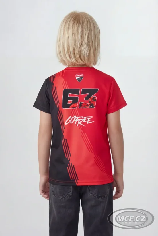 Dětské triko BAGNAIA 63 Ducati Corse červené 568207