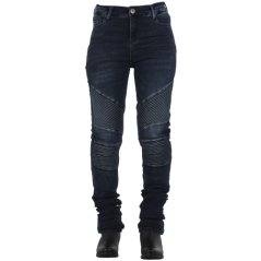 Dámské kevlarové moto kalhoty OVERLAP STRADALE WAXED JEANS tmavě modré