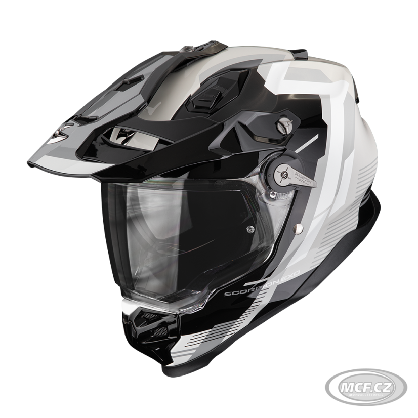 Moto přilba SCORPION ADF-9000 AIR PATROL černo/stříbrná