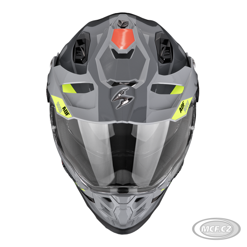 Moto přilba SCORPION ADF-9000 AIR SUMMIT stříbrno/fluo žlutá