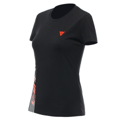 Dámské triko DAINESE LOGO černo/fluo červené