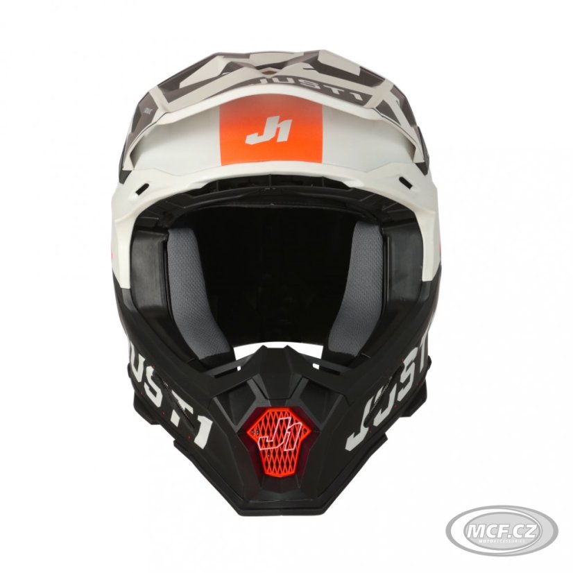 Moto přilba JUST1 J22C ADRENALINE carbon oranžová