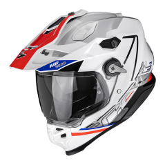 Moto přilba SCORPION ADF-9000 AIR SUMMIT bílo/červeno/stříbrná