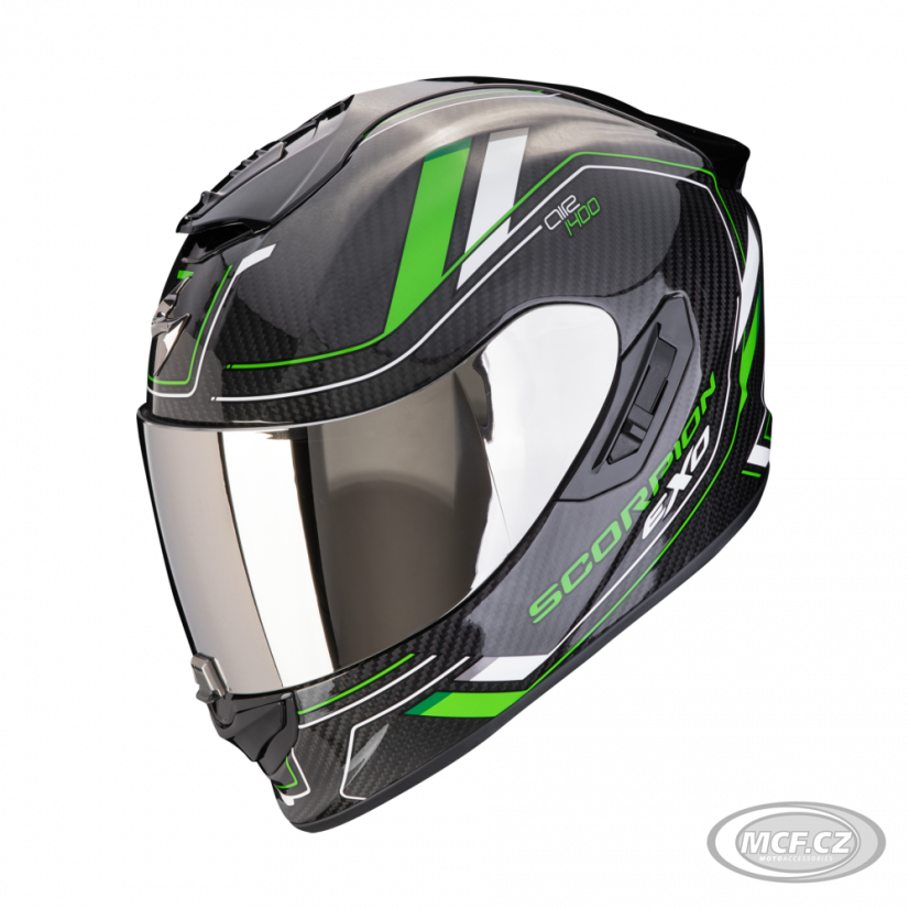 Motorcycle helmet SCORPION EXO-1400 EVO II CARBON AIR MIRAGE black/green