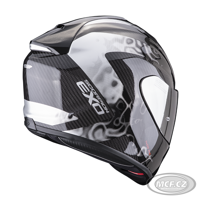 Moto přilba SCORPION EXO-1400 EVO CARBON AIR ARANEA černo/bílá