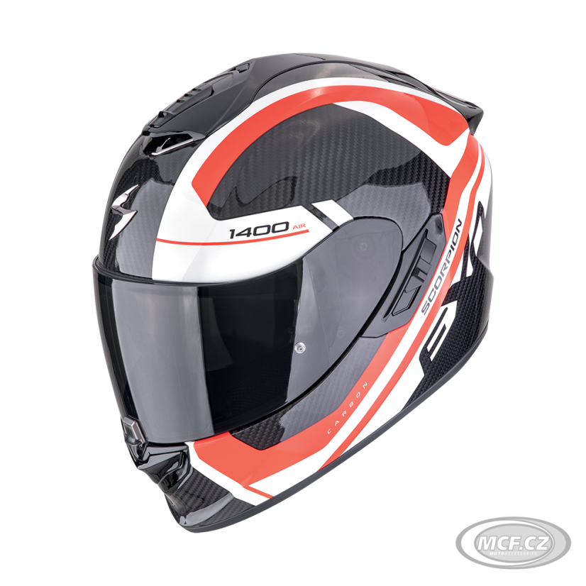 Moto přilba SCORPION EXO-1400 EVO II CARBON AIR ENKO černo/červeno/bílá