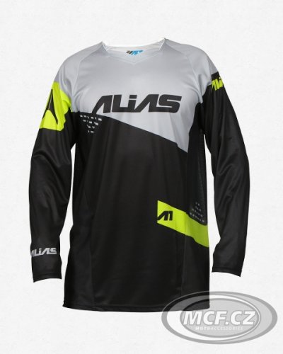 Motokrosový dres ALIAS MX A1 STANDARD černo/šedý 2162-326