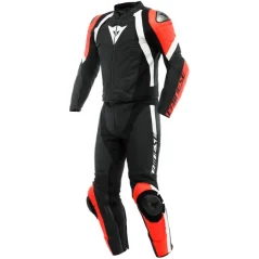 Moto kombinéza DAINESE AVRO 4 matná černo/červeno/bílá - dvoudílná