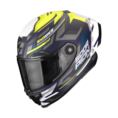 Motorcycle helmet SCORPION EXO-RACE AIR KOBRA FIM2 matt blue/fluo yellow