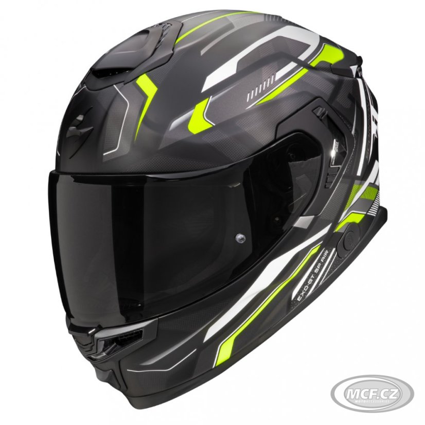 Moto přilba SCORPION EXO-GT SP AIR AUGUSTA matná černo/šedo/fluo žlutá