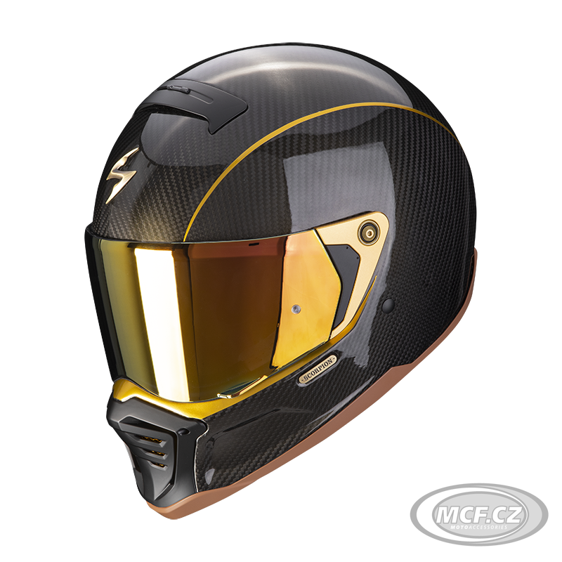 Moto přilba SCORPION EXO-HX1 CARBON SE černo/zlatá