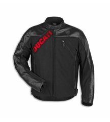 Kožená bunda DUCATI LOGO C1 2.0 černo/červená 98109315
