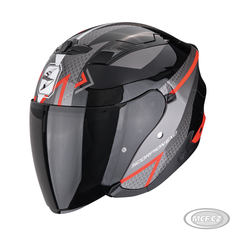 Moto přilba SCORPION EXO-230 LOOP metalická černo/červená
