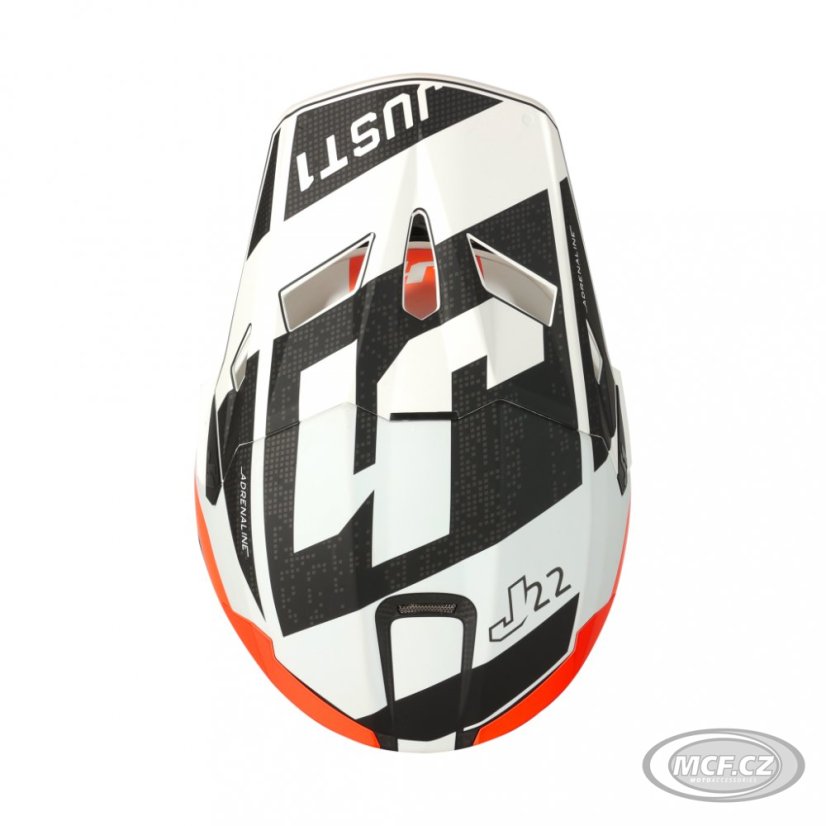Moto přilba JUST1 J22C ADRENALINE carbon oranžová