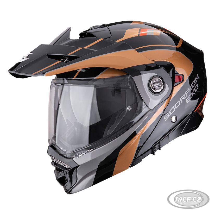 Moto přilba SCORPION ADX-2 KAMPS černo/měděná