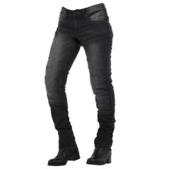Dámské kevlarové moto kalhoty OVERLAP CITY LADY BLACK WASHED JEANS černé