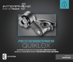 Rychloupínací držák Interphone Quiklox s úchytem na řídítka, černý