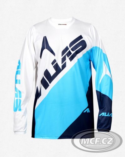 Motokrosový dres ALIAS MX A2 BLOCKED bílo/modrý 2164-292