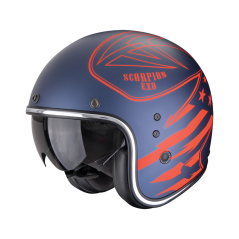 Motorcycle helmet SCORPION BELFAST EVO DAWG matte blue/red