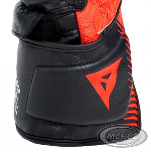 Moto rukavice DAINESE CARBON 4 LONG černo/fluo červeno/bílé