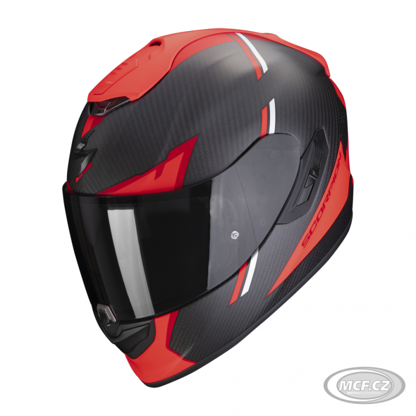 Motorcycle helmet SCORPION EXO-1400 EVO CARBON AIR KENDAL matt black/red