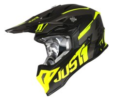 Moto přilba JUST1 J39 STARS černo/fluo žluto/titanová