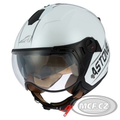 Moto přilba ASTONE MINIJET S SPORT COOPER bílo/černá