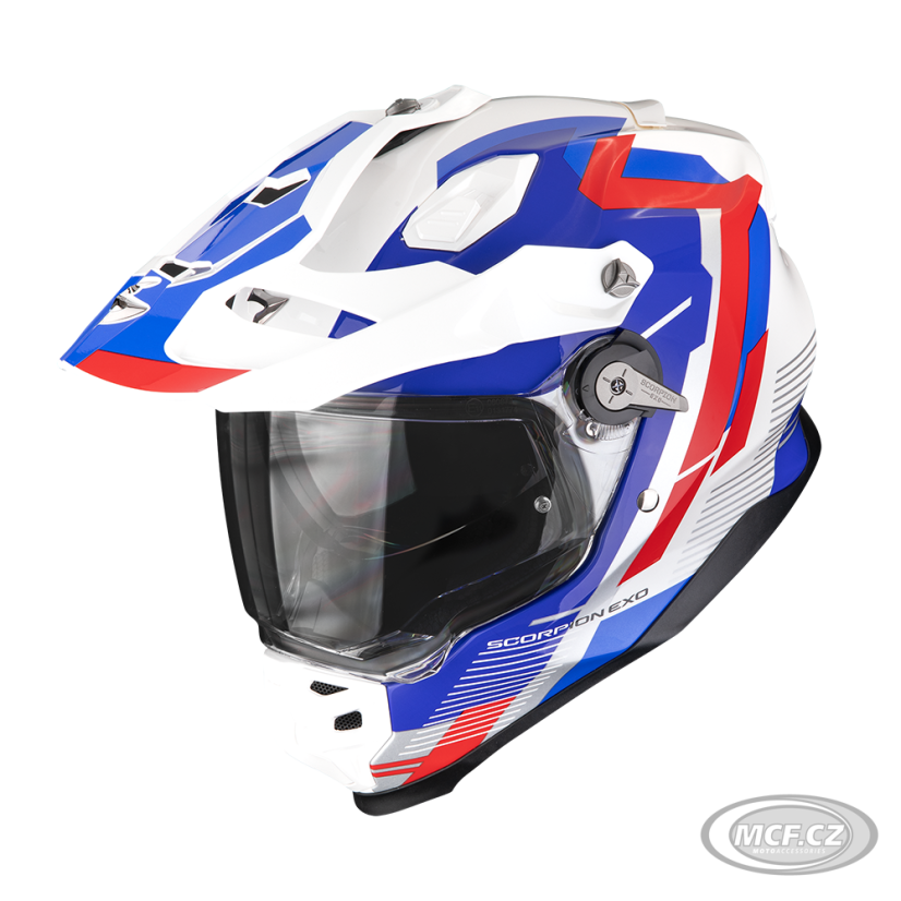 Moto přilba SCORPION ADF-9000 AIR PATROL bílo/modro/červená