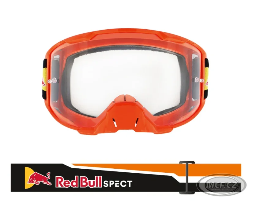 Motokrosové brýle RED BULL STRIVE 015 oranžové s čirým sklem