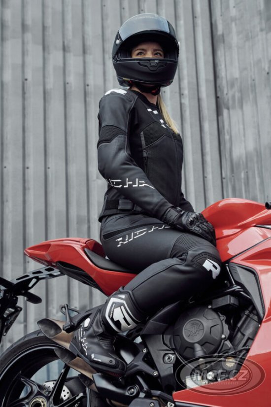 Motorcycle leather lady jacket RICHA STRADALE EVO black/white leather