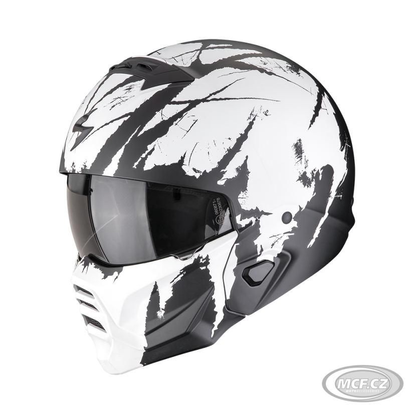Moto přilba SCORPION EXO-COMBAT II MARAUDER matná černo/bílá
