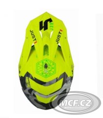 Kšilt JUST1 J39 KINETIC matný camo červeno/limetkovo/fluo žlutý