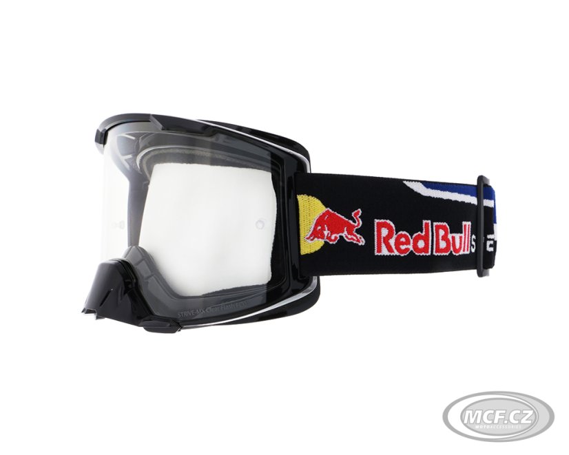 Motokrosové brýle RED BULL SPECT STRIVE S 012 černé s čirým sklem