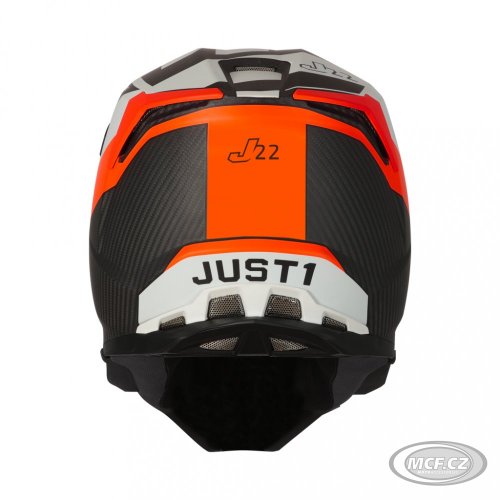 Moto přilba JUST1 J22C ADRENALINE carbon oranžová