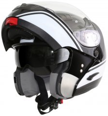 Moto přilba PANTHERA MS1 SHELBY černo/bílá