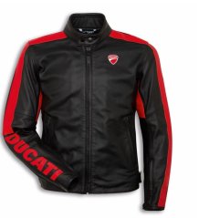 Kožená bunda DUCATI COMPANY C4 černo/červená 98107505