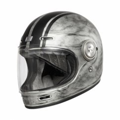 Retro helma na moto ORIGINE VEGA CUSTOM matná stříbrná