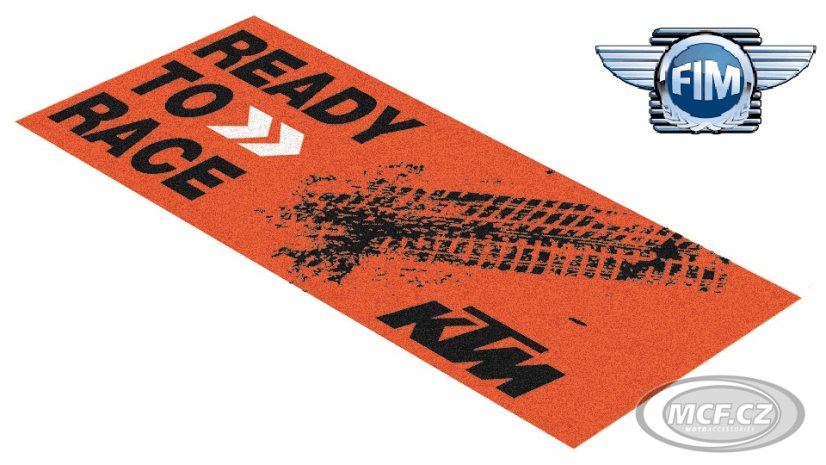 Koberec pod moto 80x200cm KTM oranžovo/černý 902/č.1 EXTRA SLEVA vzhledová vada