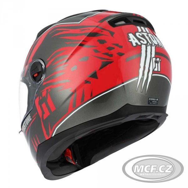 Moto přilba ASTONE GT2 PREDATOR černo/červená