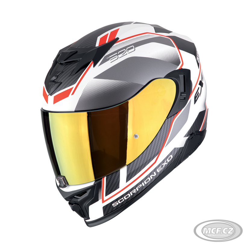 Moto helmet SCORPION EXO-520 EVO AIR LENA matte white/silver/red