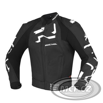 Moto bunda RICHA STRADALE černo/bílá kožená