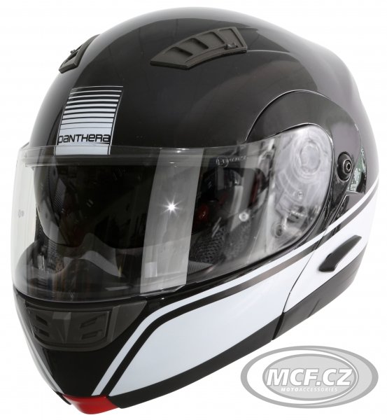 Moto přilba PANTHERA MS1 SHELBY černo/bílá