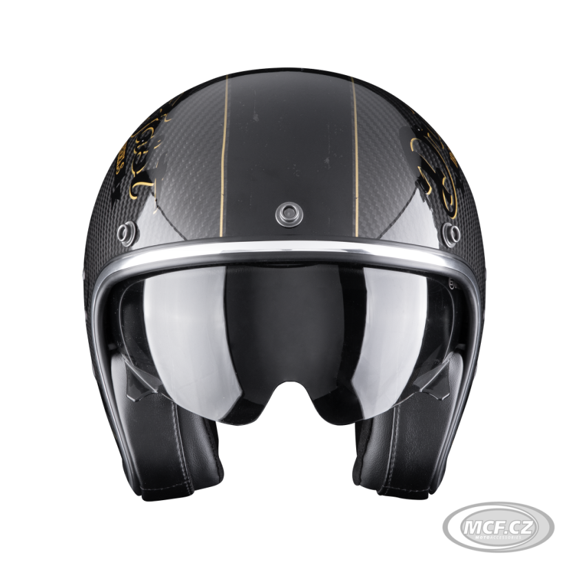Moto přilba SCORPION BELFAST EVO CARBON ZIPPY černo/zlatá