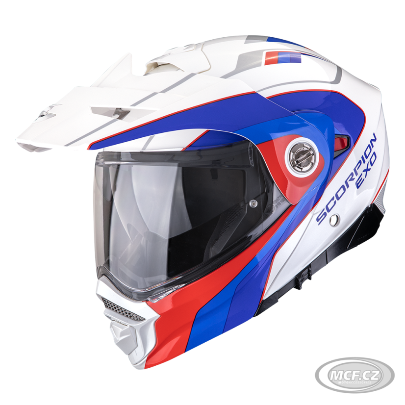 Moto přilba SCORPION ADX-2 KAMPS bílo/modro/červená