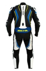 Moto kombinéza RICHA FRANCORCHAMPS jednodílná modrá/fluo žlutá