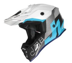 Moto přilba JUST1 J38 KORNER světle modro/bílá