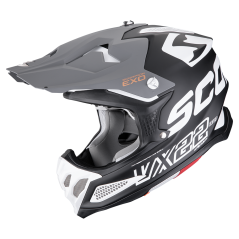 Motorcycle helmet SCORPION VX-22 AIR UPDOWN matte black/white/grey