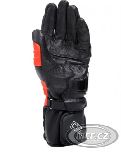 Moto rukavice DAINESE CARBON 4 LONG černo/fluo červeno/bílé